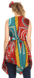 Vestido de cóctel corto sin mangas con bolsillo estilo africano Ankara para mujer de Sakkas Vale
