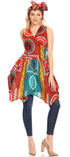 Vestido de cóctel corto sin mangas con bolsillo estilo africano Ankara para mujer de Sakkas Vale