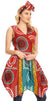 Vestido de cóctel corto sin mangas con bolsillo estilo africano Ankara para mujer de Sakkas Vale