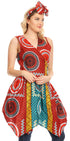 Vestido de cóctel corto sin mangas con bolsillo estilo africano Ankara para mujer de Sakkas Vale