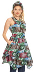 Vestido de cóctel corto sin mangas con bolsillo estilo africano Ankara para mujer de Sakkas Vale