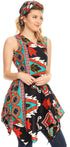Vestido de cóctel corto sin mangas con bolsillo estilo africano Ankara para mujer de Sakkas Vale