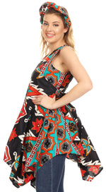 Vestido de cóctel corto sin mangas con bolsillo estilo africano Ankara para mujer de Sakkas Vale