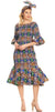 Sakkas Zarah Women's African Ankara Body-con Off shoulder Mermaid Pocket Dress