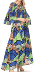 Conjunto de pantalón y top con hombros descubiertos para mujer de Sakkas Tesa con estampado africano Ankara y bolsillos