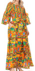 Conjunto de pantalón y top con hombros descubiertos para mujer de Sakkas Tesa con estampado africano Ankara y bolsillos
