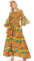 Conjunto de pantalón y top con hombros descubiertos para mujer de Sakkas Tesa con estampado africano Ankara y bolsillos