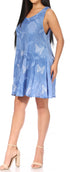 Sakkas Marta Women's Casual Summer Tie Dye Flowy Boho Maxi Sleeveless Dress Loose