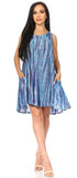 Sakkas Marta Women's Casual Summer Tie Dye Flowy Boho Maxi Sleeveless Dress Loose