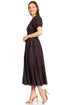 Sakkas Cotton Crepe Smocked Peasant Gypsy Boho Renaissance Mid Length Dress