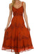 Sakkas Stonewashed Rayon Embroidered Adjustable Spaghetti Straps Long Dress