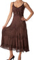 Sakkas Stonewashed Rayon Embroidered Adjustable Spaghetti Straps Long Dress