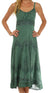 Sakkas Stonewashed Rayon Embroidered Adjustable Spaghetti Straps Long Dress