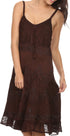 Sakkas Stonewashed Rayon Adjustable Spaghetti Straps Mid Length Dress