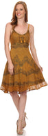 Sakkas Stonewashed Rayon Adjustable Spaghetti Straps Mid Length Dress