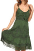 Sakkas Stonewashed Rayon Adjustable Spaghetti Straps Mid Length Dress