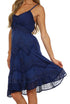 Sakkas Stonewashed Rayon Adjustable Spaghetti Straps Mid Length Dress