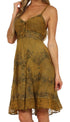 Sakkas Stonewashed Rayon Adjustable Spaghetti Straps Mid Length Dress