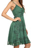 Sakkas Stonewashed Rayon Adjustable Spaghetti Straps Mid Length Dress