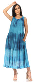 Vestido caftán maxi sin mangas Sakkas Liza para mujer, para uso informal de verano, con estilo bohemio y prácticos bolsillos.