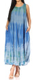 Vestido caftán maxi sin mangas Sakkas Liza para mujer, para uso informal de verano, con estilo bohemio y prácticos bolsillos.