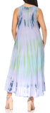 Vestido caftán maxi sin mangas Sakkas Liza para mujer, para uso informal de verano, con estilo bohemio y prácticos bolsillos.