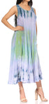 Vestido caftán maxi sin mangas Sakkas Liza para mujer, para uso informal de verano, con estilo bohemio y prácticos bolsillos.