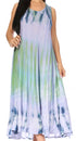 Vestido caftán maxi sin mangas Sakkas Liza para mujer, para uso informal de verano, con estilo bohemio y prácticos bolsillos.