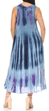 Vestido caftán maxi sin mangas Sakkas Liza para mujer, para uso informal de verano, con estilo bohemio y prácticos bolsillos.