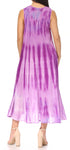Vestido caftán maxi sin mangas Sakkas Liza para mujer, para uso informal de verano, con estilo bohemio y prácticos bolsillos.