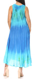 Vestido caftán maxi sin mangas Sakkas Liza para mujer, para uso informal de verano, con estilo bohemio y prácticos bolsillos.