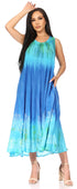 Vestido caftán maxi sin mangas Sakkas Liza para mujer, para uso informal de verano, con estilo bohemio y prácticos bolsillos.