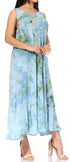 Vestido caftán maxi sin mangas Sakkas Liza para mujer, para uso informal de verano, con estilo bohemio y prácticos bolsillos.