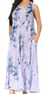 Vestido caftán maxi sin mangas Sakkas Liza para mujer, para uso informal de verano, con estilo bohemio y prácticos bolsillos.