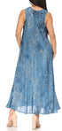 Vestido caftán maxi sin mangas Sakkas Liza para mujer, para uso informal de verano, con estilo bohemio y prácticos bolsillos.