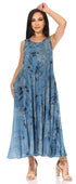 Vestido caftán maxi sin mangas Sakkas Liza para mujer, para uso informal de verano, con estilo bohemio y prácticos bolsillos.