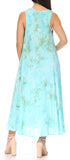 Vestido caftán maxi sin mangas Sakkas Liza para mujer, para uso informal de verano, con estilo bohemio y prácticos bolsillos.