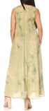 Vestido caftán maxi sin mangas Sakkas Liza para mujer, para uso informal de verano, con estilo bohemio y prácticos bolsillos.