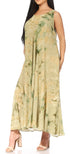 Vestido caftán maxi sin mangas Sakkas Liza para mujer, para uso informal de verano, con estilo bohemio y prácticos bolsillos.