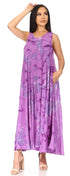 Vestido caftán maxi sin mangas Sakkas Liza para mujer, para uso informal de verano, con estilo bohemio y prácticos bolsillos.