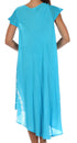 Sakkas Embroidered Painted Floral Cap Sleeve Rayon Dress