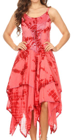 Sakkas Annabella Corset Bodice Handkerchief Hem Dress