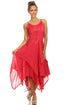 Sakkas Lady Mary Jacquard Corset Style Bodice Lightweight Handkerchief Hem Dress