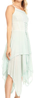 Sakkas Lady Mary Jacquard Corset Style Bodice Lightweight Handkerchief Hem Dress
