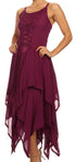 Sakkas Lady Mary Jacquard Corset Style Bodice Lightweight Handkerchief Hem Dress
