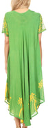 Sakkas Batik Palm Tree Cap Sleeve Caftan Vestido / Cubrir