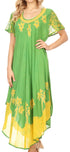 Sakkas Batik Palm Tree Cap Sleeve Caftan Vestido / Cubrir