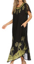 Sakkas Batik Palm Tree Cap Sleeve Caftan Vestido / Cubrir