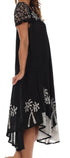 Sakkas Batik Palm Tree Cap Sleeve Caftan Vestido / Cubrir