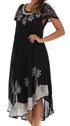 Sakkas Batik Palm Tree Cap Sleeve Caftan Vestido / Cubrir